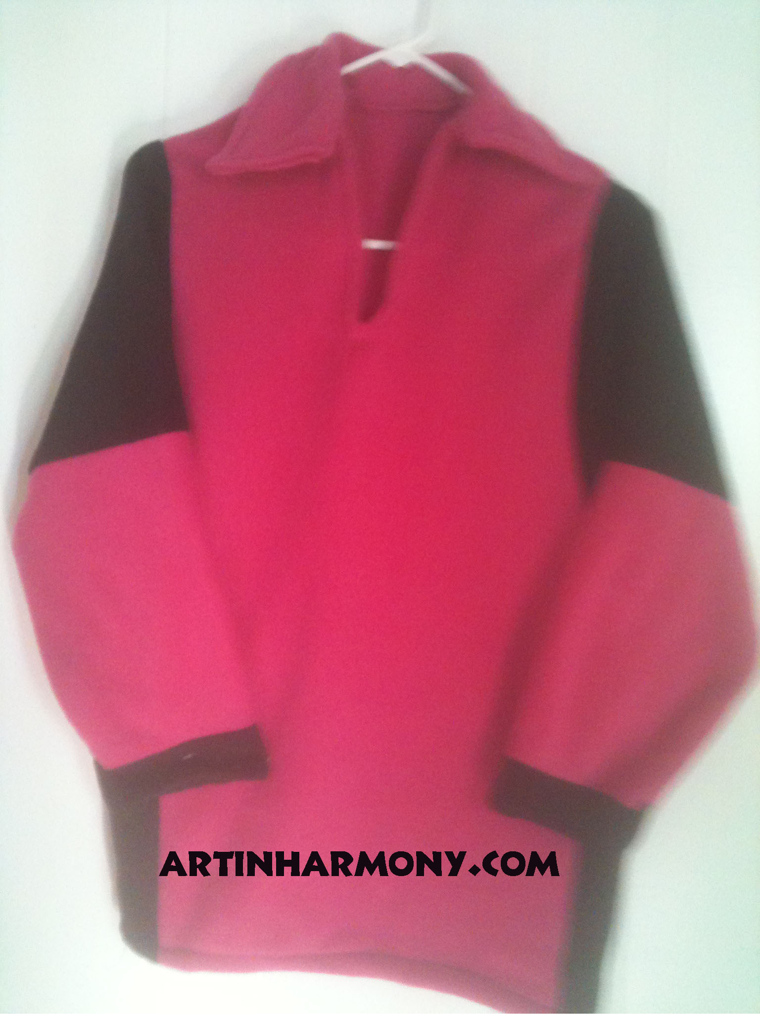 Custom Made Pink and Black Ladies Top Made in USA by Artinharmony.com